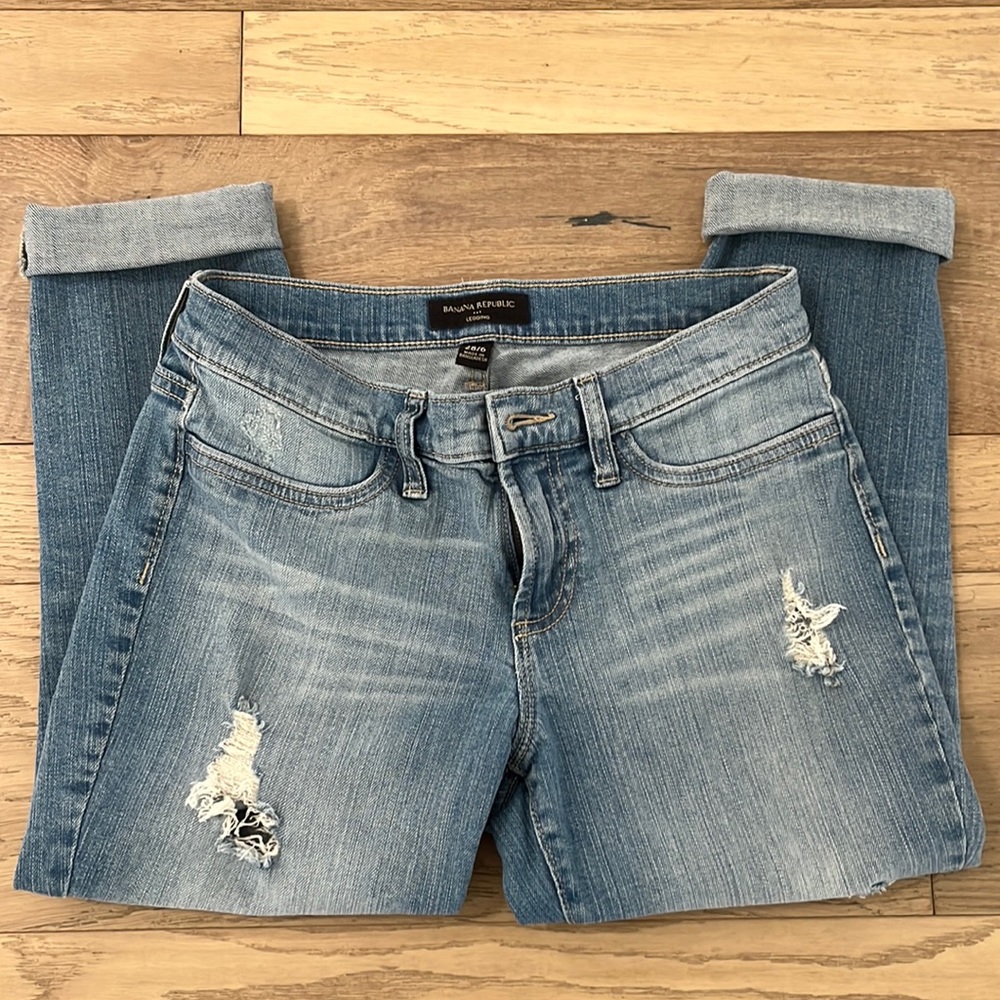 Banana Republic Loose Ripped Jean Leggings/ Boyfriend jeans.
